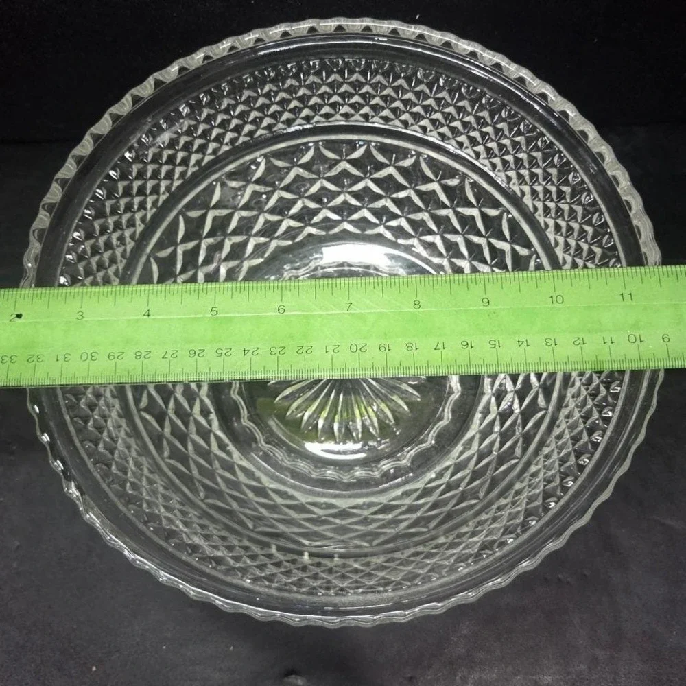 Anchor Hocking Wexford Serving Bowl, Vintage Clear Glassware, Table‎ Centerpiece
